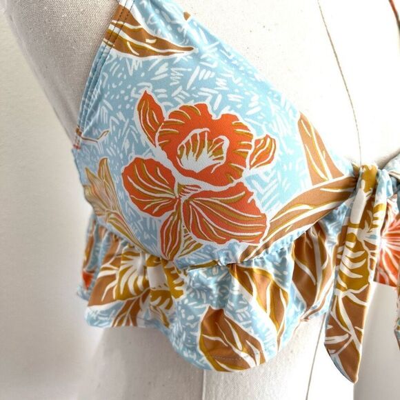 Roxy Island In The Sun Blue Printed Bikini Top XS - Picture 5 of 15